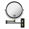 8-inch Wall Mounted Makeup Vanity Mirror, 1X / 10X Magnification Mirror, 360¬∞ Swivel with Extension Arm (Black&Gold)