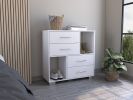 Brooks 2-Shelf 4-Drawer Dresser White