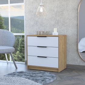 Cannon 3-Drawer Dresser White and Light Oak