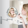 8-inch Wall Mounted Makeup Vanity Mirror, Height Adjustable, 1X / 7X Magnification Mirror, 360¬∞ Swivel with Extension Arm (Chrome Finish)