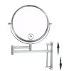 8-inch Wall Mounted Makeup Vanity Mirror, Height Adjustable, 1X / 7X Magnification Mirror, 360¬∞ Swivel with Extension Arm (Chrome Finish)