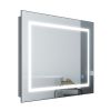 32x24inch Glossy Brushed Silver 3000-6000K LED Bathroom Mirror With Lights,Anti-Fog Dimmable Lighted Wall Mounted Vanity Mirror Master Bath Modern Mak