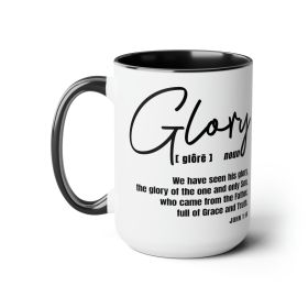 Accent Ceramic Coffee Mug 15oz - Glory - Christian Inspiration, Black