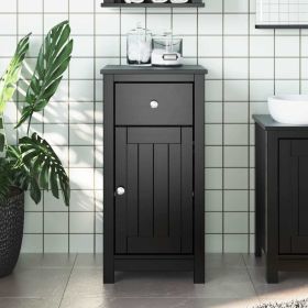 Bathroom Cabinet BERG Black 15.7"x13.4"x31.5" Solid Wood Pine