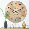 Designart 'Geometric Round Textured Pattern' Mid-Century Modern Wood Wall Clock