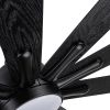 62 In. Black Wood Grain Indoor/Outdoor Ceiling Fan With LED Light and Remote Control