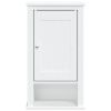 Bathroom Wall Cabinet BERG White 15.7"x10.6"x28.1" Solid Wood Pine