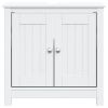 Bathroom Sink Cabinet BERG White 23.6"x13.4"x23.2" Solid Wood Pine