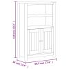 Bathroom Cabinet BERG Black 27.4"x13.4"x43.3" Solid Wood Pine