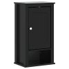 Bathroom Wall Cabinet BERG Black 15.7"x10.6"x28.1" Solid Wood Pine