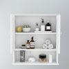 Bathroom Wall Cabinet with Doule Mirror Doors and Shelvs