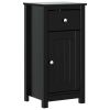 Bathroom Cabinet BERG Black 15.7"x13.4"x31.5" Solid Wood Pine