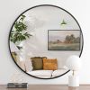 Black 32 IN Metal Round mirror