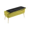 COOLMORE Storage Ottoman,Bedroom End Bench,Upholstered Fabric Storage Ottoman with Safety Hinge, Entryway Padded Footstool, Ottoman Bench for Living R