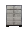 ACME Nicola CHEST Silver PU & Black Finish BD01431