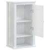 Bathroom Wall Cabinet BERG White 15.7"x10.6"x28.1" Solid Wood Pine