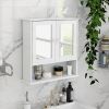 Bathroom Wall Cabinet with Doule Mirror Doors and Shelvs