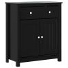 Bathroom Cabinet BERG Black 27.4"x13.4"x31.5" Solid Wood Pine