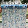 Blue Flowers Privacy Window Film No Glue Stained Glass Window Film Decorative Static Cling Window Film; 12x79 inches