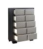 ACME Nicola CHEST Silver PU & Black Finish BD01431