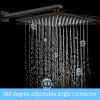 Shower System Shower Faucet Combo Set Wall Mounted with 12" Rainfall Shower Head and handheld shower faucet, Matt Black Finish with Brass Valve Rough-