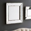 18" x 18" Distressed Silver Square Accent Mirror, Traditional Style Framed Wall Mirror for Living Room, Entryway, Office, Bedroom, Hallway