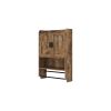 Bathroom Wall Cabinet with Doors,Adjustable Shelf,Towel Bar and Paper Holder, Over The Toilet Storage Cabinet, Medicine Cabinet for Bathroom-Rustic Br