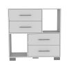 Brooks 2-Shelf 4-Drawer Dresser White