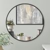 Black 32 IN Metal Round mirror