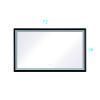 (ONLY FOR PICKUP)  72in. W x 36in. H Oversized Rectangular Black Framed LED Mirror Anti-Fog Dimmable Wall Mount Bathroom Vanity Mirror Wall Mirror Kit