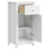 Bathroom Cabinet BERG White 15.7"x13.4"x31.5" Solid Wood Pine