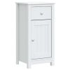 Bathroom Cabinet BERG White 15.7"x13.4"x31.5" Solid Wood Pine