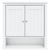 Bathroom Wall Cabinet BERG White 27.4"x10.6"x28.1" Solid Wood