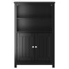 Bathroom Cabinet BERG Black 27.4"x13.4"x43.3" Solid Wood Pine