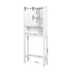 Over-the-Toilet Storage Cabinet; Space-Saving Bathroom Cabinet; with Adjustable Shelves and A Barn Door 27.16 x 9.06 x 67 inch