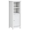 Bathroom Cabinet BERG White 15.7"x13.4"x43.3" Solid Wood Pine