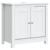 Bathroom Sink Cabinet BERG White 23.6"x13.4"x23.2" Solid Wood Pine