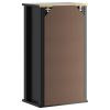 Bathroom Wall Cabinet BERG Black 15.7"x10.6"x28.1" Solid Wood Pine