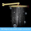 Shower System Shower Faucet Combo Set Wall Mounted with 12" Rainfall Shower Head and handheld shower faucet, Brushed Gold Finish with Brass Valve Roug