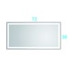 72 in. W x 36 in. H LED Single Bathroom Vanity Mirror in Polished Crystal Bathroom Vanity LED Mirror with 3 Color Lights Mirror for Bathroom Wall Smar