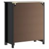 Bathroom Cabinet BERG Black 27.4"x13.4"x31.5" Solid Wood Pine