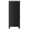 Bathroom Cabinet BERG Black 15.7"x13.4"x31.5" Solid Wood Pine