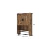 Bathroom Wall Cabinet with Doors,Adjustable Shelf,Towel Bar and Paper Holder, Over The Toilet Storage Cabinet, Medicine Cabinet for Bathroom-Rustic Br