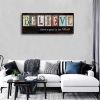 Believe Signs Inspirational Motto Canvas Prints,Motivational Quotes Canvas Wall Art for Living Room,Christian Wall Decor Wood Grain Background Paintin