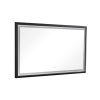 (ONLY FOR PICKUP)  72in. W x 36in. H Oversized Rectangular Black Framed LED Mirror Anti-Fog Dimmable Wall Mount Bathroom Vanity Mirror Wall Mirror Kit