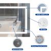 32x24inch Glossy Brushed Silver 3000-6000K LED Bathroom Mirror With Lights,Anti-Fog Dimmable Lighted Wall Mounted Vanity Mirror Master Bath Modern Mak