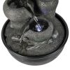 15.7inches Indoor Tabletop Water Fountain with Led Lights and Pump,Black