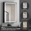 40x30 Inch LED Bathroom Medicine Cabinet Surface Mount Double Door Lighted Medicine Cabinet, Medicine Cabinets for Bathroom with Mirror Defogging, Dim