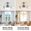 Modern 42 in. Indoor Nickel Retractable Blades Ceiling Fan with Light Kit and Remote Control