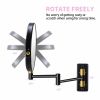 8-inch Wall Mounted Makeup Vanity Mirror, 1X / 10X Magnification Mirror, 360¬∞ Swivel with Extension Arm (Black&Gold)